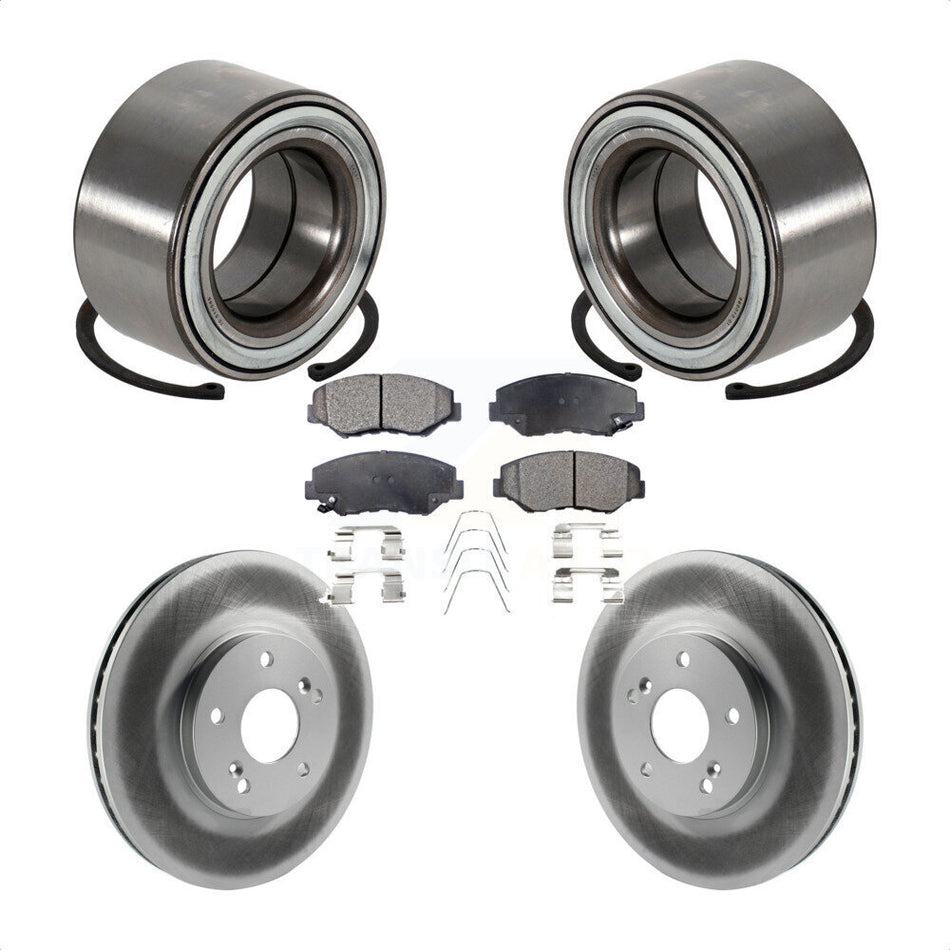 Front Wheel Bearing With Coated Disc Brake Rotors And Ceramic Pads Kit For 2005-2008 Honda Pilot KBB-102020