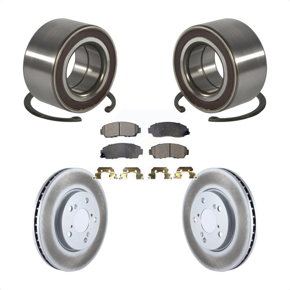 Front Wheel Bearing With Coated Disc Brake Rotors And Ceramic Pads Kit For 2005-2010 Honda Odyssey KBB-102021