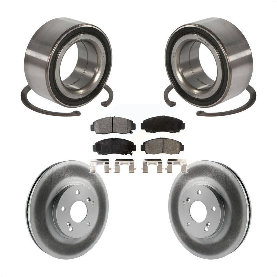 Front Wheel Bearing With Coated Disc Brake Rotors And Ceramic Pads Kit For Honda Accord Acura TSX KBB-102077