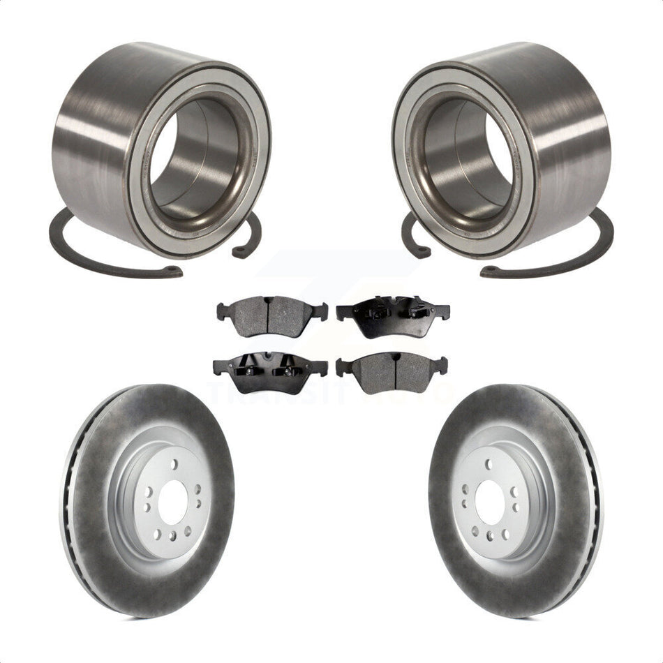 Front Wheel Bearing With Coated Disc Brake Rotors And Ceramic Pads Kit For Mercedes-Benz GL450 GL550 GL350 GL320 KBB-102084