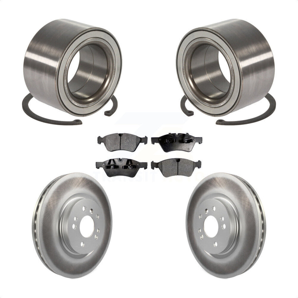 Front Wheel Bearing With Coated Disc Brake Rotors And Ceramic Pads Kit For 2010-2011 Mercedes-Benz ML450 KBB-102085