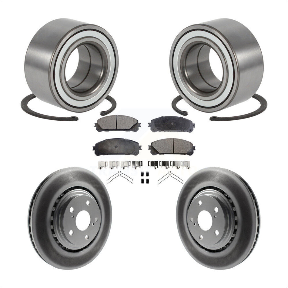 Front Wheel Bearing With Coated Disc Brake Rotors And Ceramic Pads Kit For Toyota Highlander Sienna Lexus RX350 RX450h KBB-102087