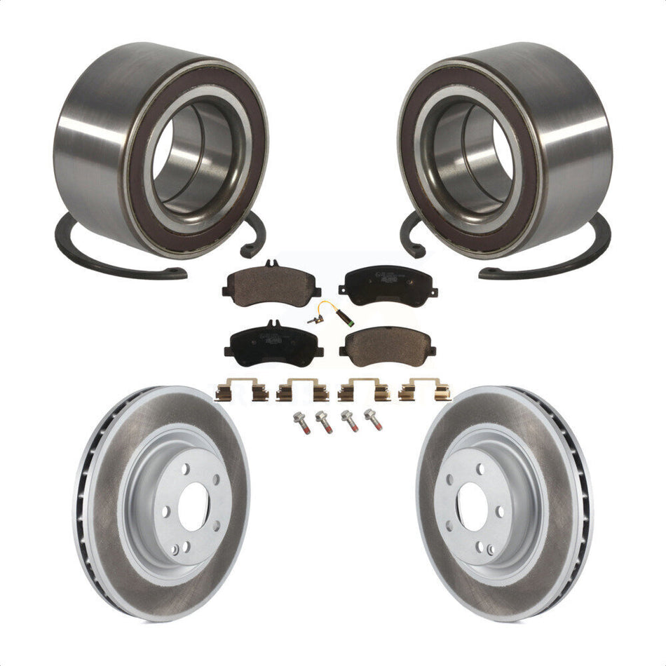 Front Wheel Bearing With Coated Disc Brake Rotors And Ceramic Pads Kit For Mercedes-Benz GLK350 GLK250 KBB-102097