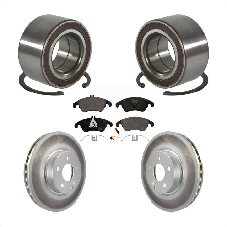 Front Wheel Bearing With Coated Disc Brake Rotors And Ceramic Pads Kit For Mercedes-Benz E350 C300 E400 C350 E250 KBB-102101