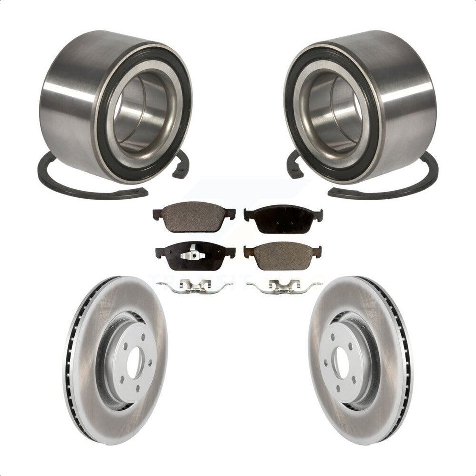 Front Wheel Bearing With Coated Disc Brake Rotors And Ceramic Pads Kit For Ford Focus Lincoln MKC KBB-102104