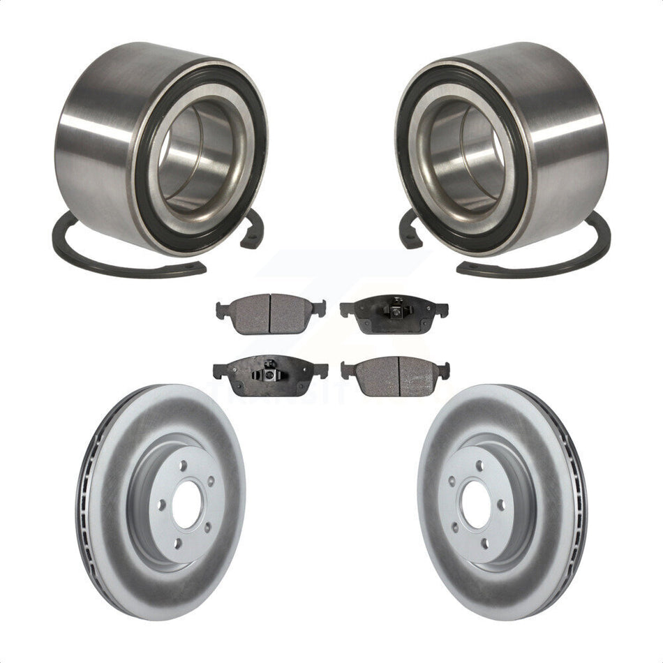 Front Wheel Bearing With Coated Disc Brake Rotors And Ceramic Pads Kit For Ford Escape Connect Lincoln MKC KBB-102106