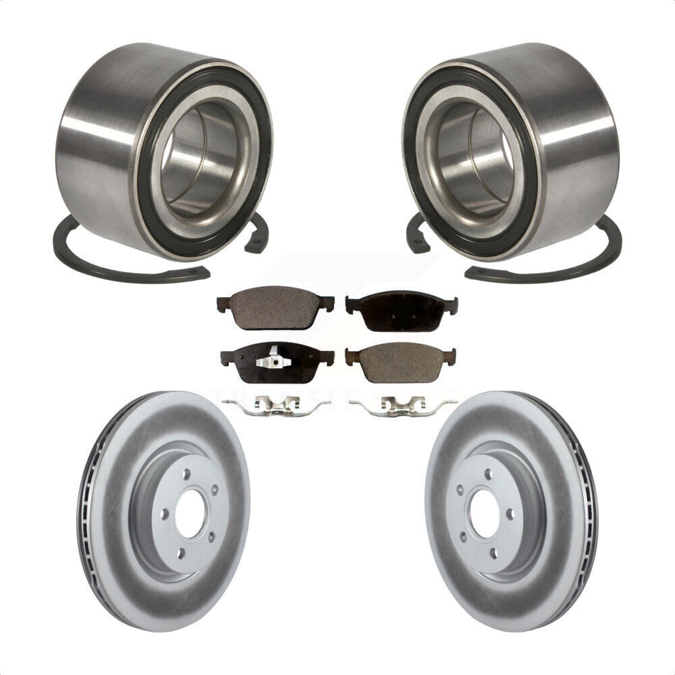 Front Wheel Bearing With Coated Disc Brake Rotors And Ceramic Pads Kit For Ford Focus ST KBB-102107