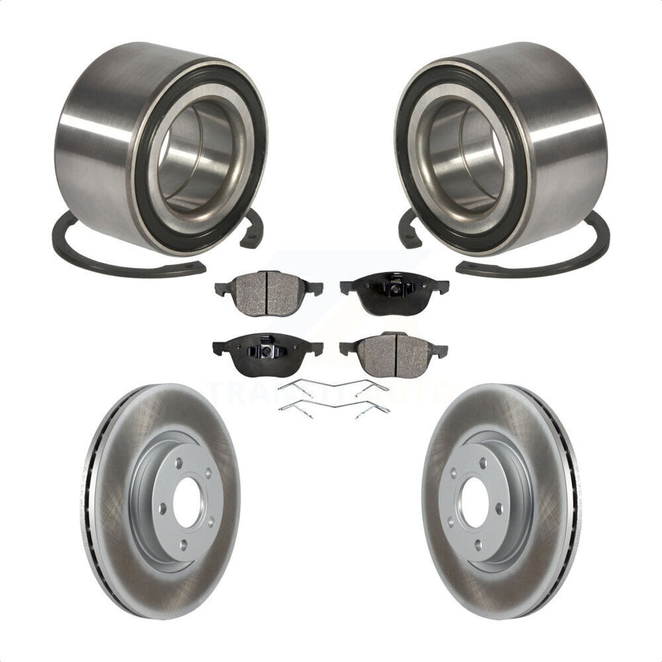 Front Wheel Bearing With Coated Disc Brake Rotors And Ceramic Pads Kit For Ford Escape C-Max KBB-102108