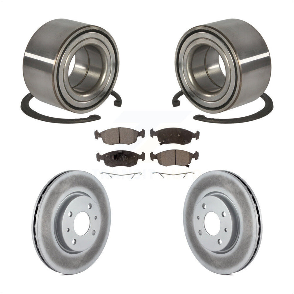 Front Wheel Bearing With Coated Disc Brake Rotors And Ceramic Pads Kit For Fiat 500 KBB-102120