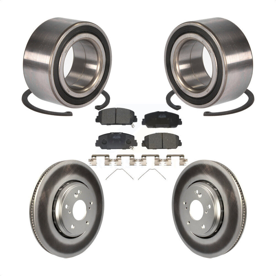 Front Wheel Bearing With Coated Disc Brake Rotors And Ceramic Pads Kit For Honda Accord KBB-102139
