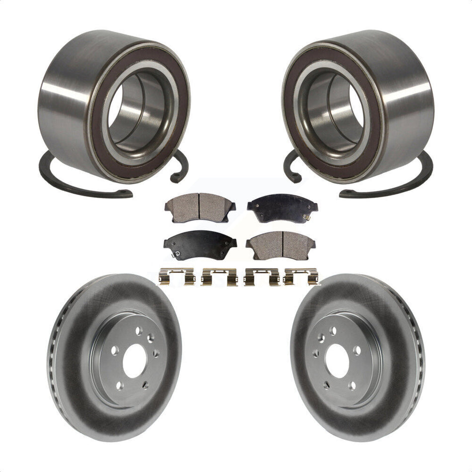 Front Wheel Bearing With Coated Disc Brake Rotors And Ceramic Pads Kit For Chevrolet Buick Encore Trax Sonic KBB-102142