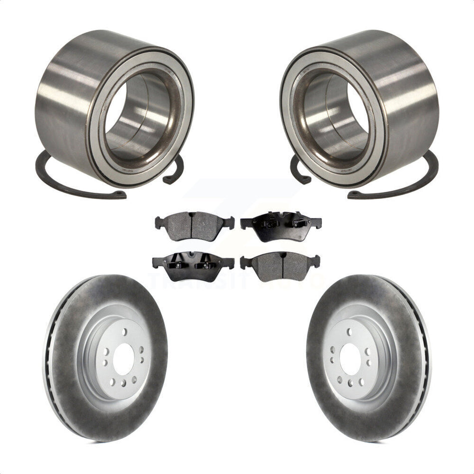 Front Wheel Bearing With Coated Disc Brake Rotors And Ceramic Pads Kit For Mercedes-Benz ML350 R350 ML320 ML550 KBB-102146