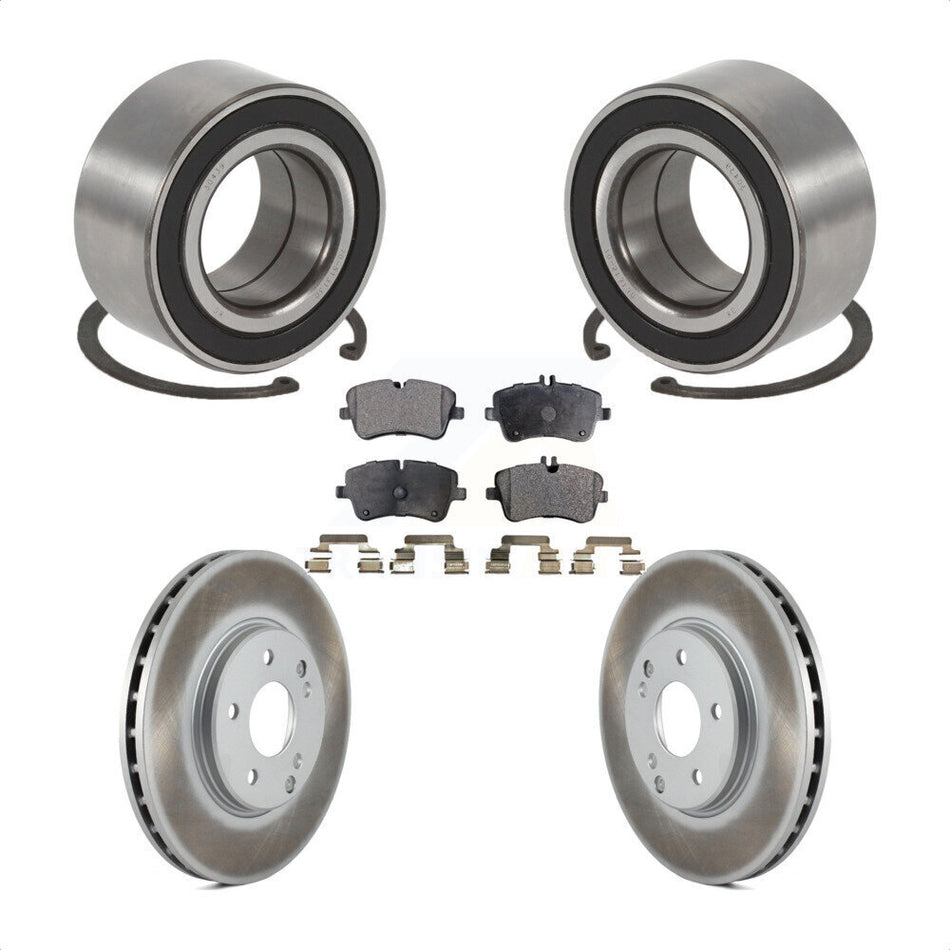 Front Wheel Bearing With Coated Disc Brake Rotors And Ceramic Pads Kit For Mercedes-Benz C240 C280 C320 C350 AWD KBB-102154