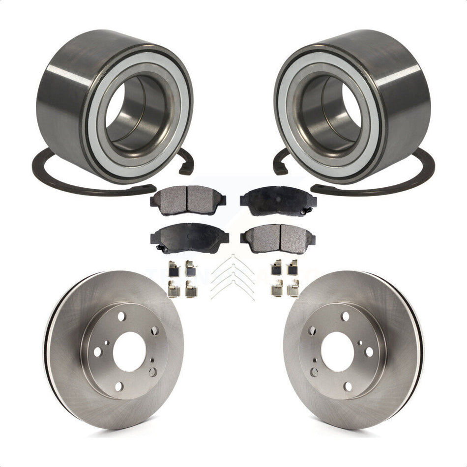 Front Wheel Bearing With Disc Brake Rotors And Semi-Metallic Pads Kit For Toyota Camry 2.2L KBB-102171