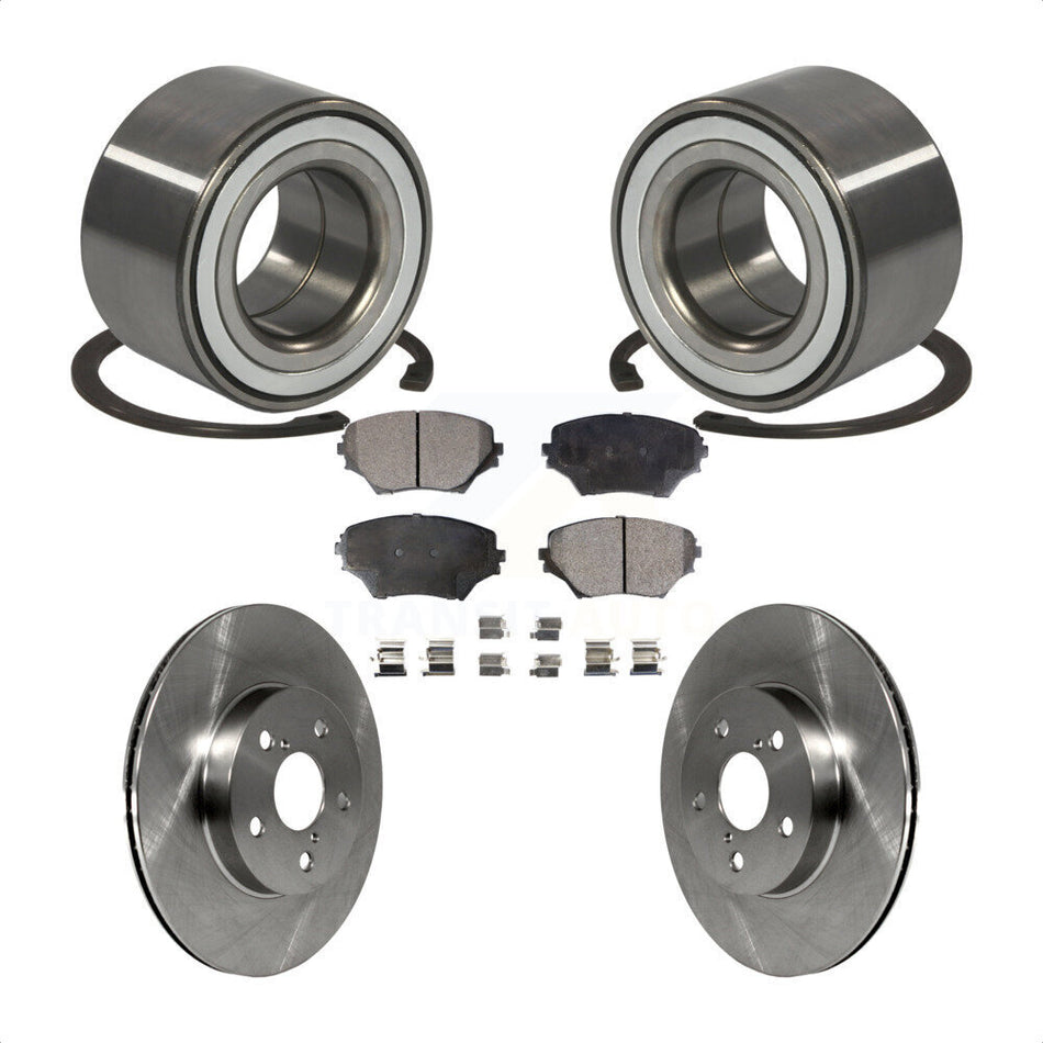 Front Wheel Bearing With Disc Brake Rotors And Semi-Metallic Pads Kit For 2001-2003 Toyota RAV4 BATTERY EV (EV BEV) engine KBB-102172