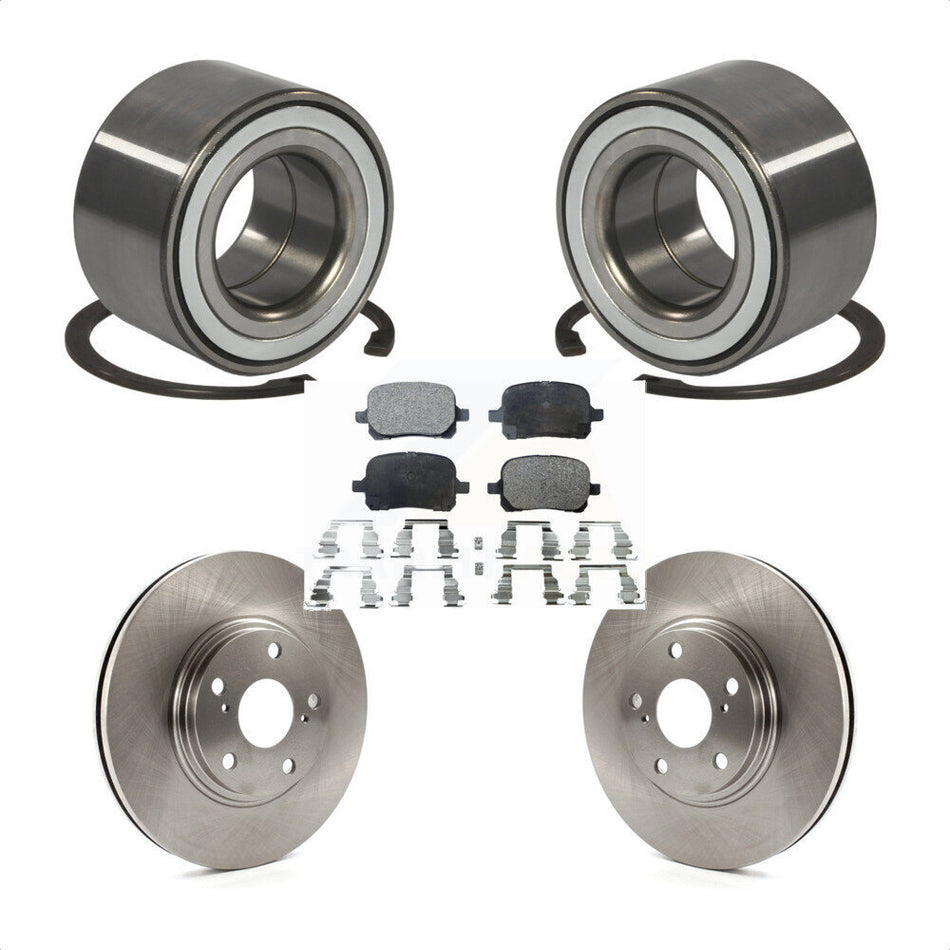 Front Wheel Bearing With Disc Brake Rotors And Semi-Metallic Pads Kit For 1999-2001 Lexus RX300 KBB-102173