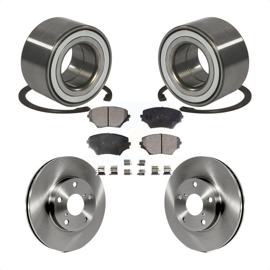 Front Wheel Bearing With Disc Brake Rotors And Semi-Metallic Pads Kit For Toyota RAV4 KBB-102175