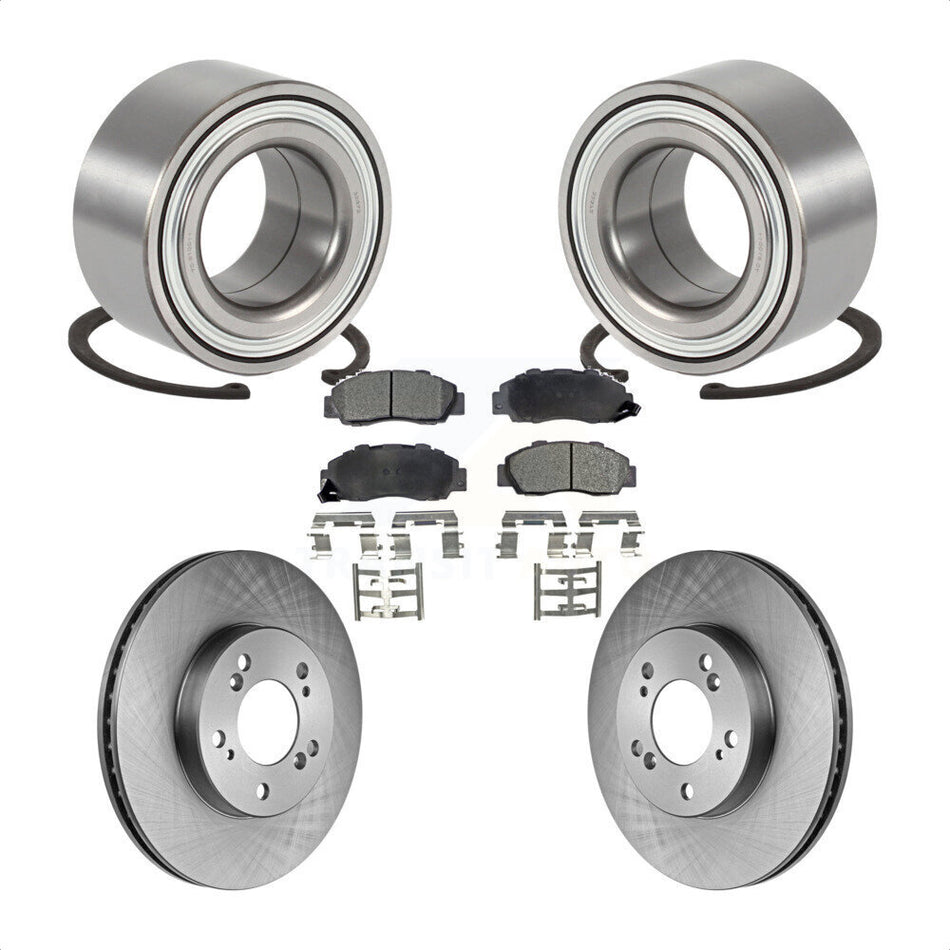 Front Wheel Bearing With Disc Brake Rotors And Semi-Metallic Pads Kit For Acura Legend TL RL KBB-102187