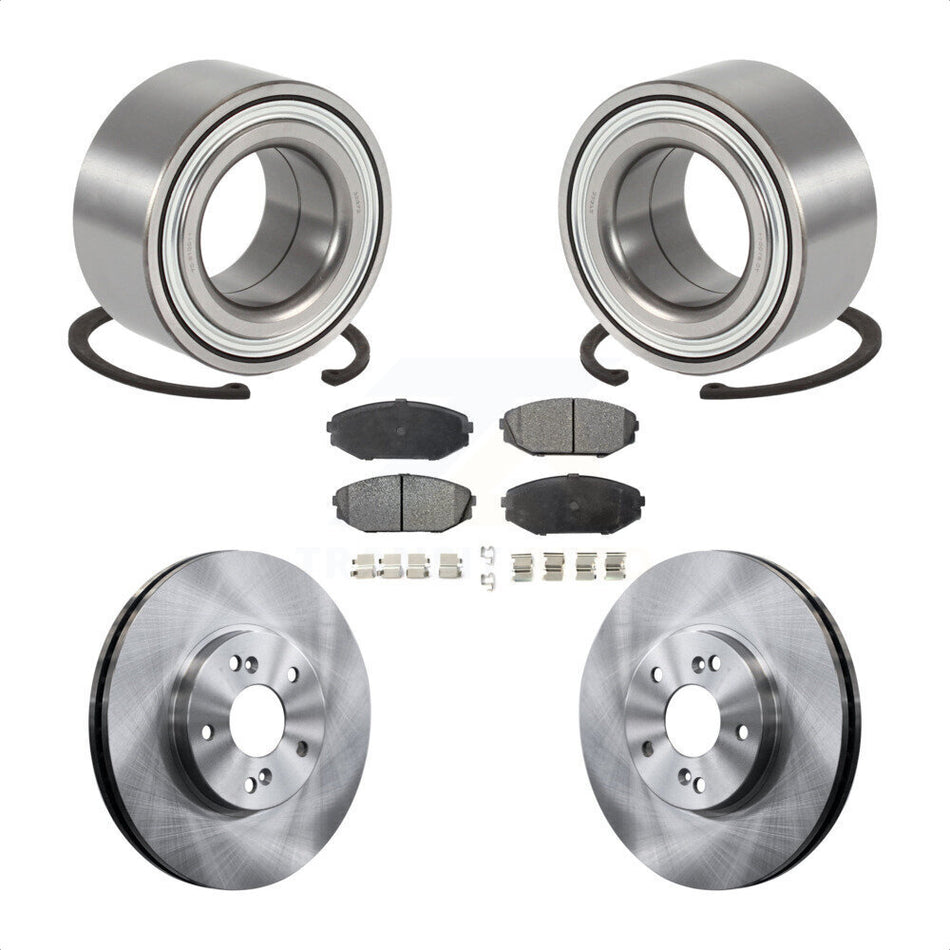 Front Wheel Bearing With Disc Brake Rotors And Semi-Metallic Pads Kit For 2001-2002 Acura MDX KBB-102188