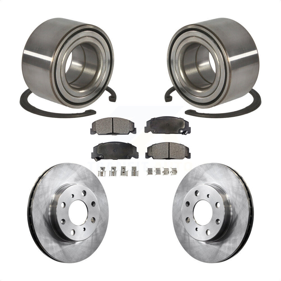 Front Wheel Bearing With Disc Brake Rotors And Semi-Metallic Pads Kit For Honda Civic del Sol KBB-102203