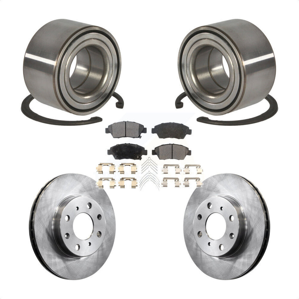 Front Wheel Bearing With Disc Brake Rotors And Semi-Metallic Pads Kit For Honda Civic KBB-102204