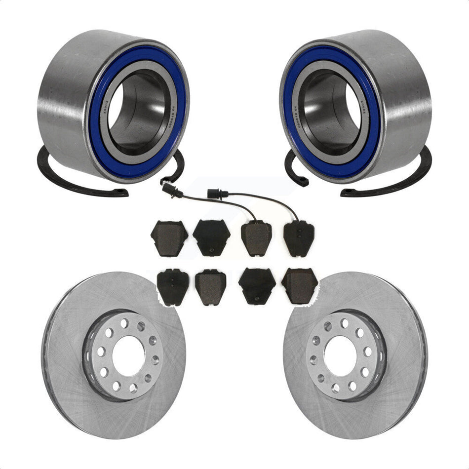 Front Wheel Bearing Brake Rotor Pad Kit For 02 Volkswagen Passat With Dual Piston Caliper KBB-102212