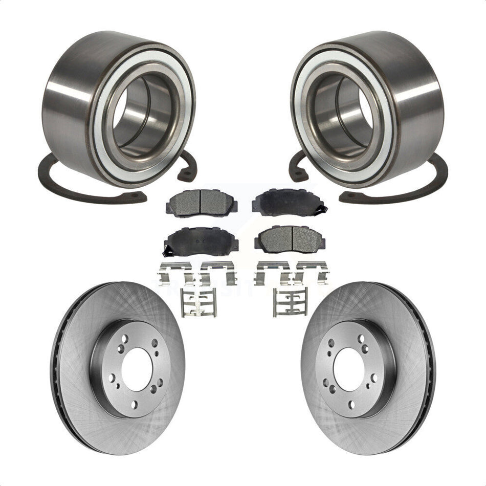 Front Wheel Bearing With Disc Brake Rotors And Semi-Metallic Pads Kit For 1997-2001 Acura Integra Type R KBB-102215