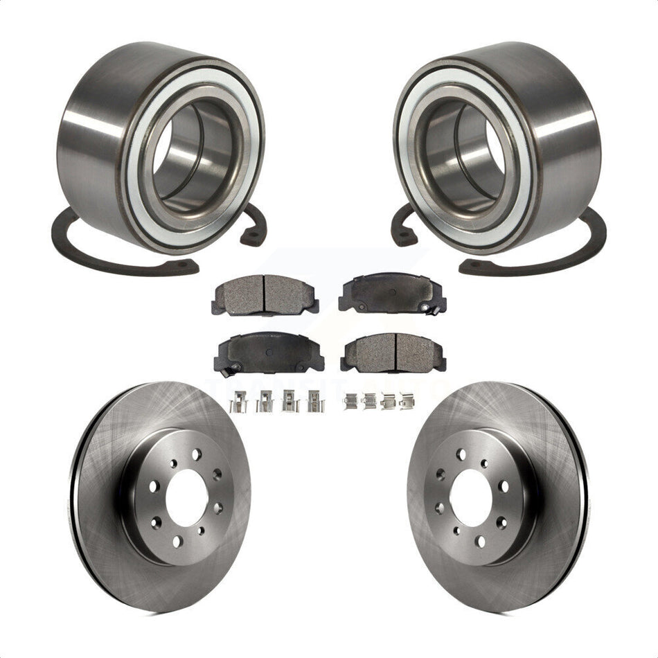 Front Wheel Bearing With Disc Brake Rotors And Semi-Metallic Pads Kit For 1997 Honda Civic LX with 4-Wheel ABS KBB-102216