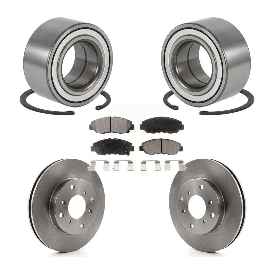 Front Wheel Bearing With Disc Brake Rotors And Semi-Metallic Pads Kit For 1998-2002 Honda Accord Coupe with 2.3L KBB-102244