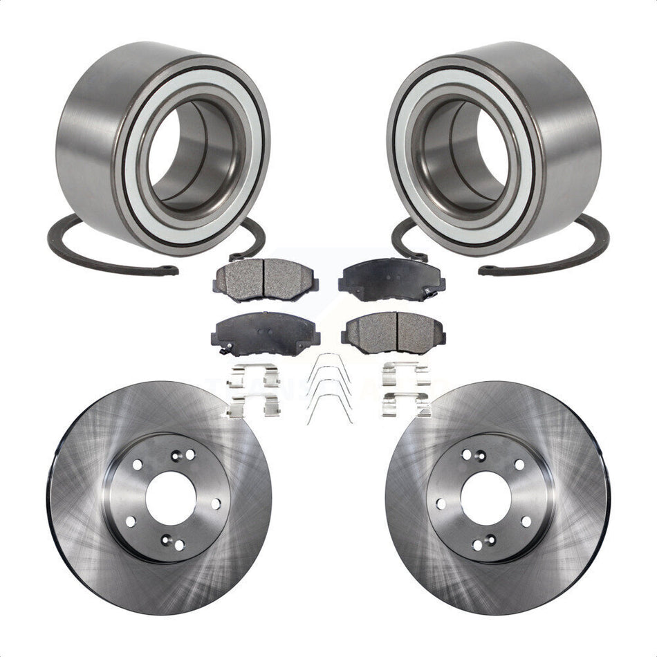 Front Wheel Bearing With Disc Brake Rotors And Semi-Metallic Pads Kit For Honda Element KBB-102247