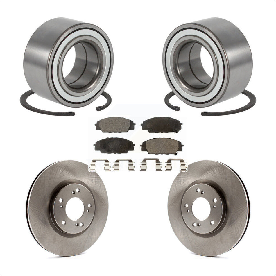 Front Wheel Bearing With Disc Brake Rotors And Semi-Metallic Pads Kit For 2000-2009 Honda S2000 KBB-102249