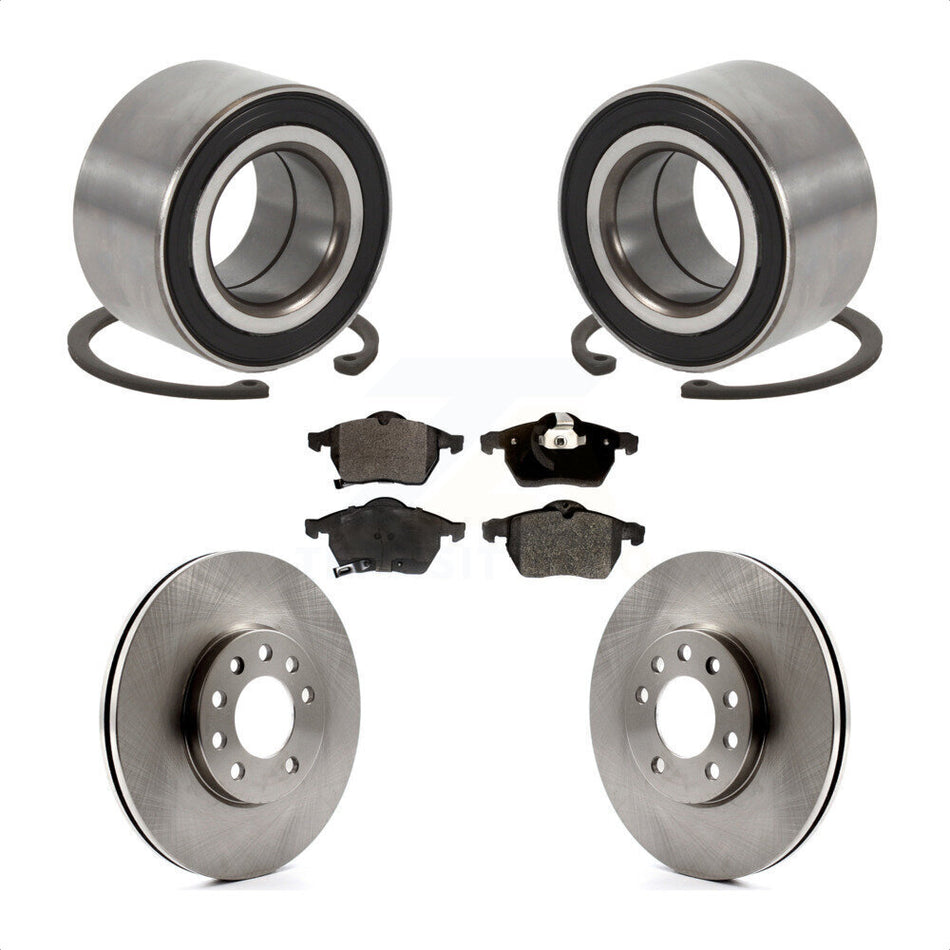 Front Wheel Bearing With Disc Brake Rotors And Semi-Metallic Pads Kit For Saturn Saab L200 9-3 L300 9-5 LS1 L100 LW200 LS2 900 LW300 LW2 LW1 LS KBB-102253