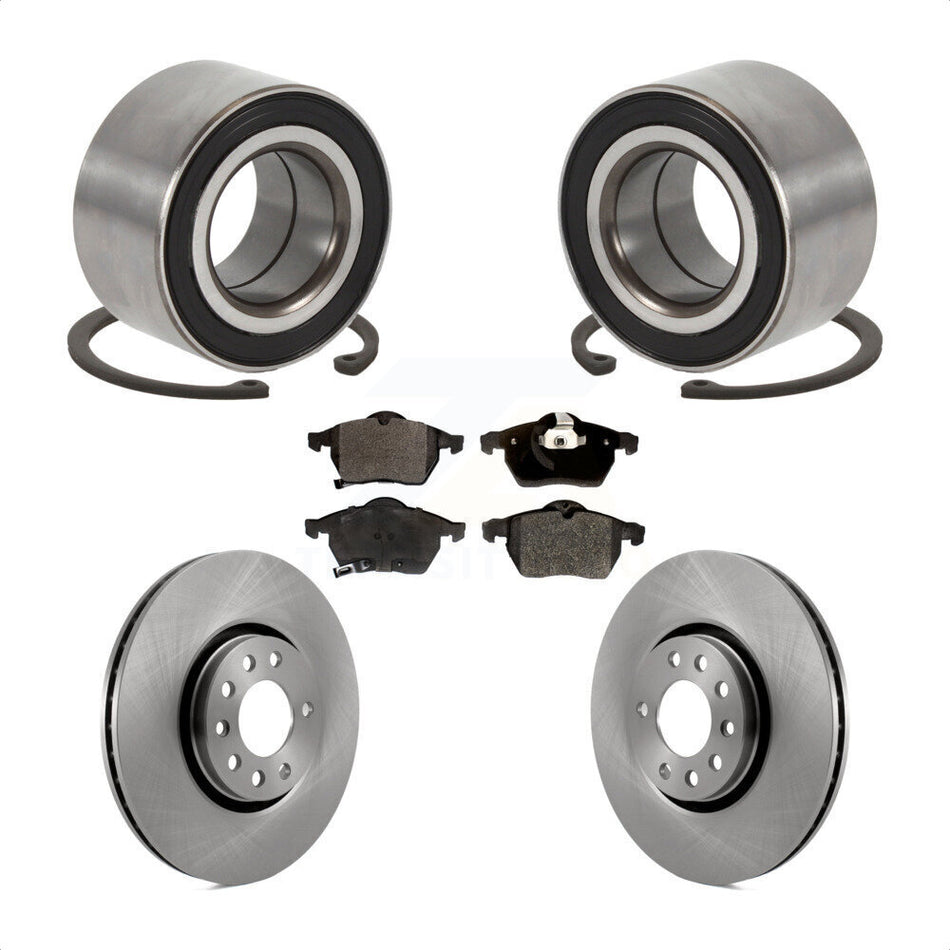 Front Wheel Bearing With Disc Brake Rotors And Semi-Metallic Pads Kit For Saab 9-3 9-5 KBB-102254