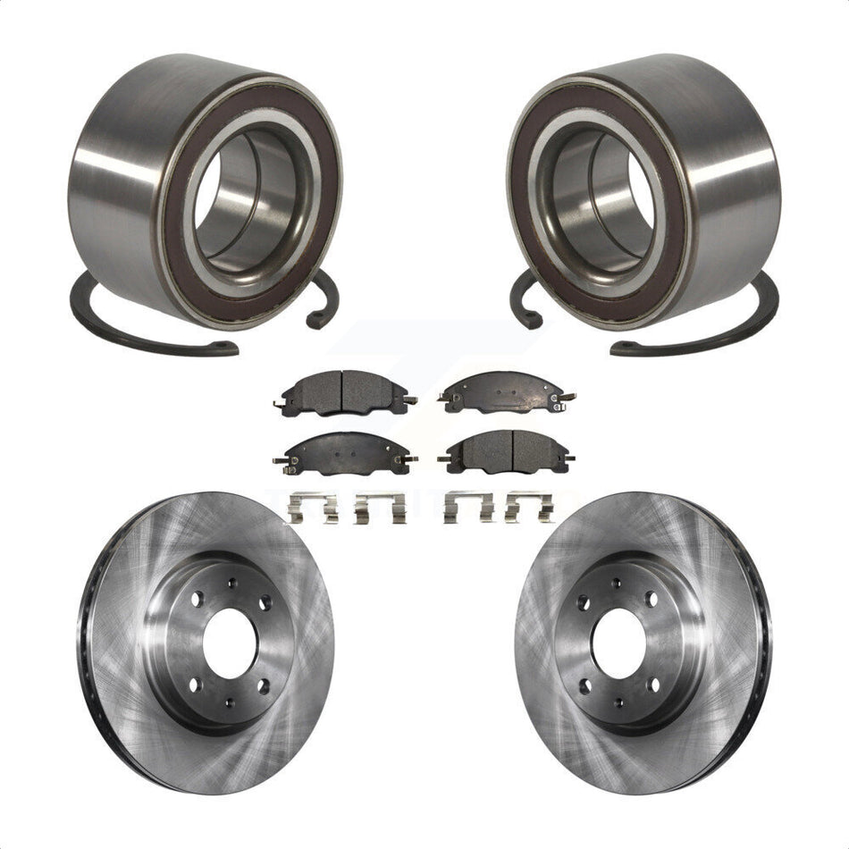 Front Wheel Bearing With Disc Brake Rotors And Semi-Metallic Pads Kit For 2008-2011 Ford Focus KBB-102264