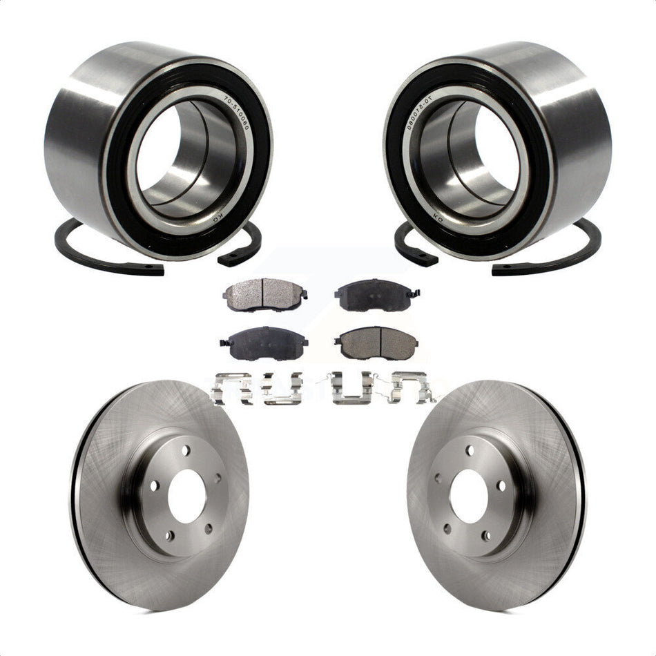 Front Wheel Bearing With Disc Brake Rotors And Semi-Metallic Pads Kit For Nissan Altima Maxima Infiniti I35 INFINITI KBB-102271