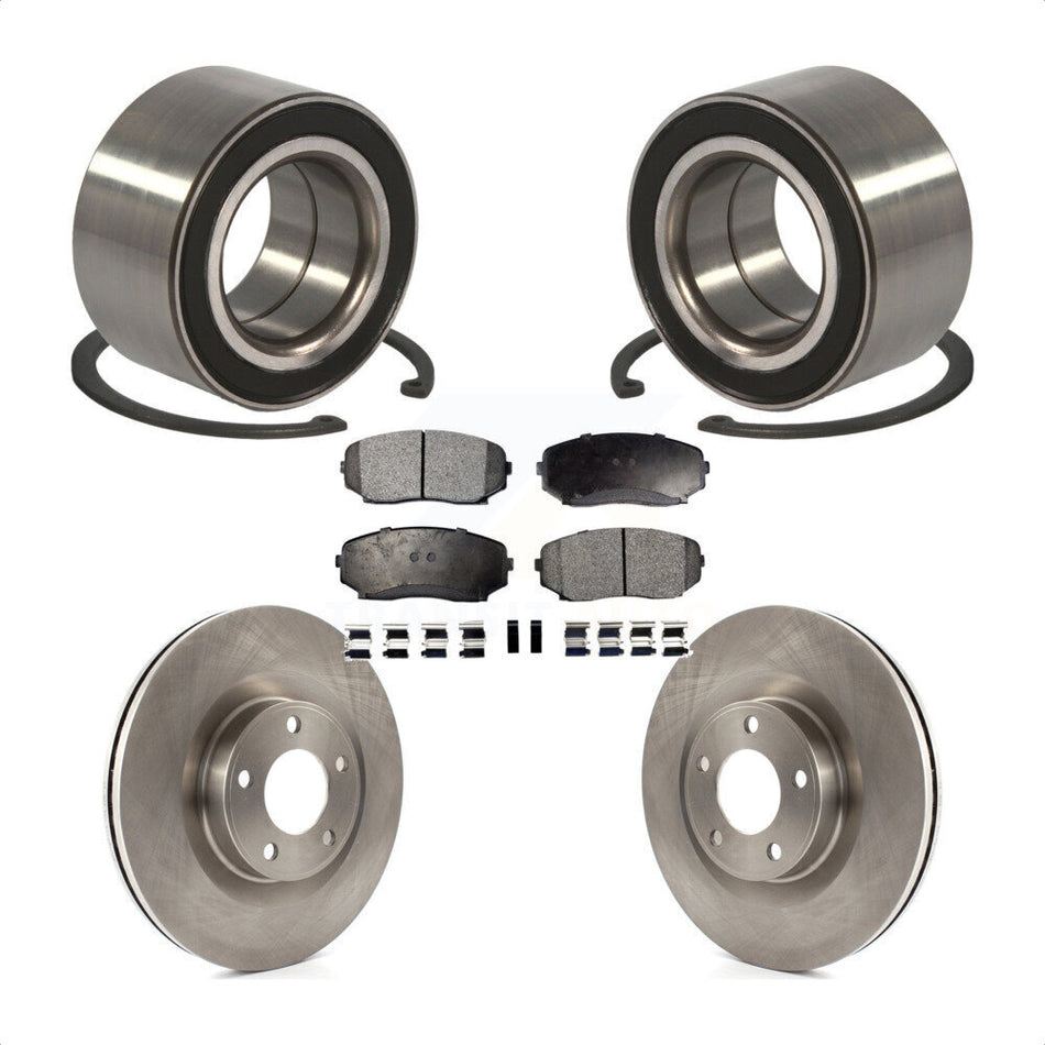 Front Wheel Bearing With Disc Brake Rotors And Semi-Metallic Pads Kit For Ford Edge Lincoln MKX KBB-102282