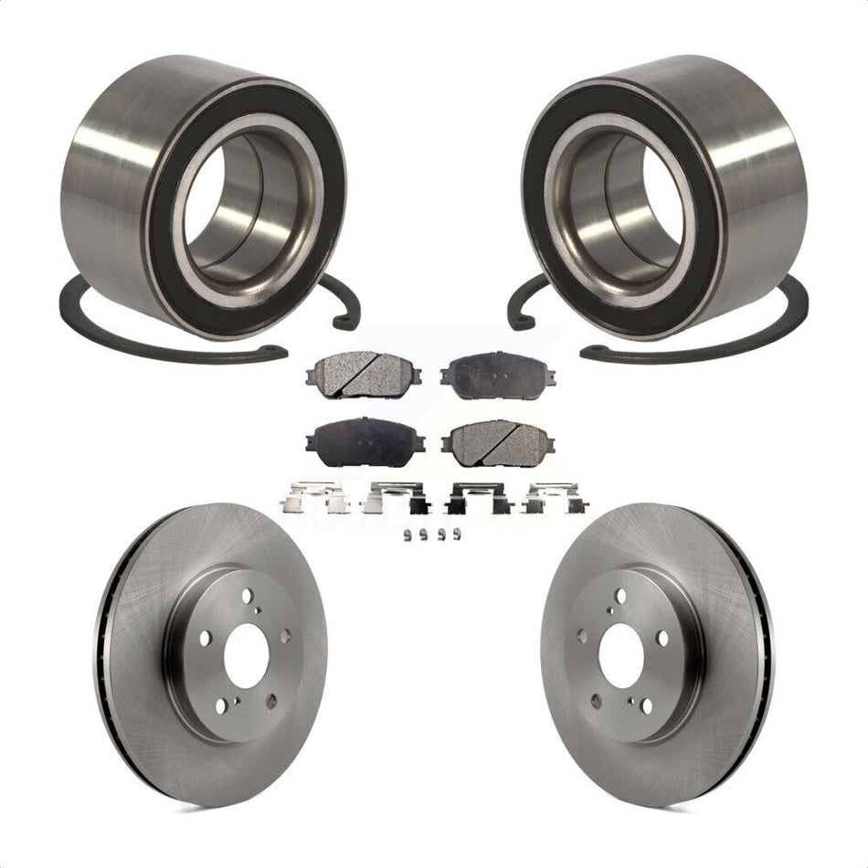 Front Wheel Bearing With Disc Brake Rotors And Semi-Metallic Pads Kit For Toyota Sienna Camry Avalon Solara KBB-102289