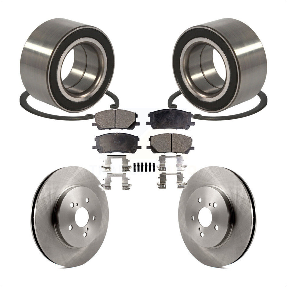 Front Wheel Bearing With Disc Brake Rotors And Semi-Metallic Pads Kit For Lexus Toyota Highlander RX350 RX330 RX400h KBB-102291