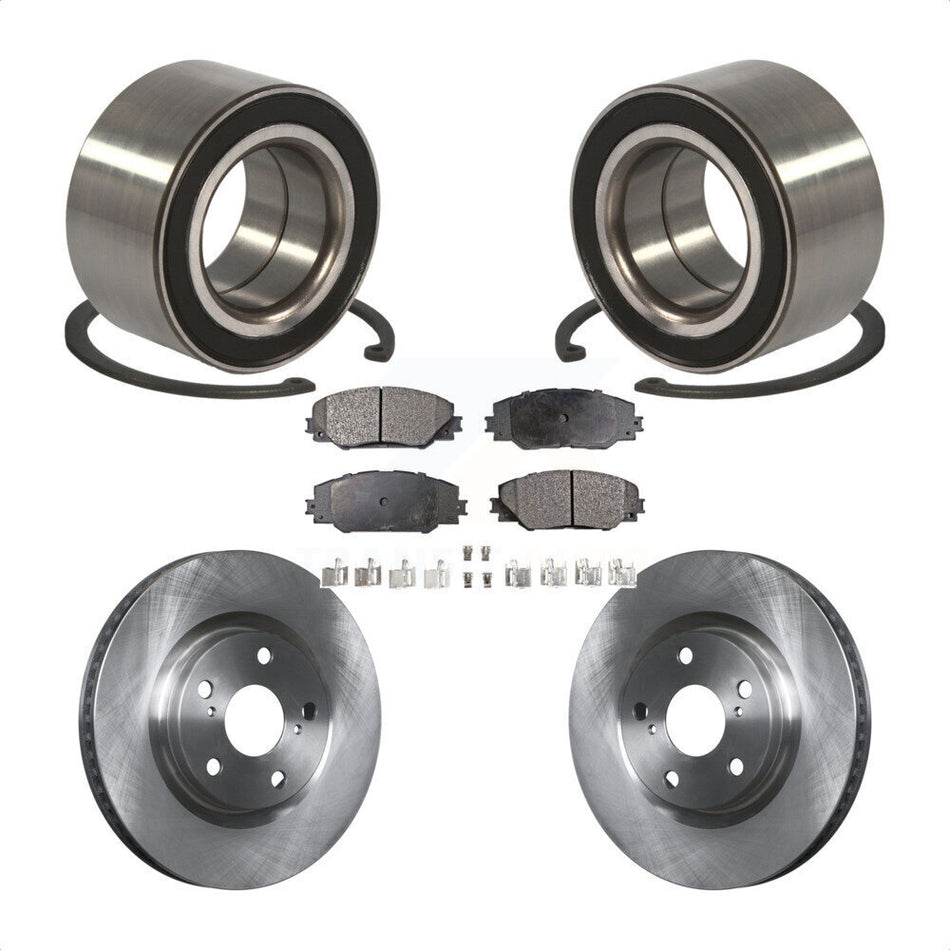 Front Wheel Bearing With Disc Brake Rotors And Semi-Metallic Pads Kit For Toyota Matrix Pontiac Vibe KBB-102293