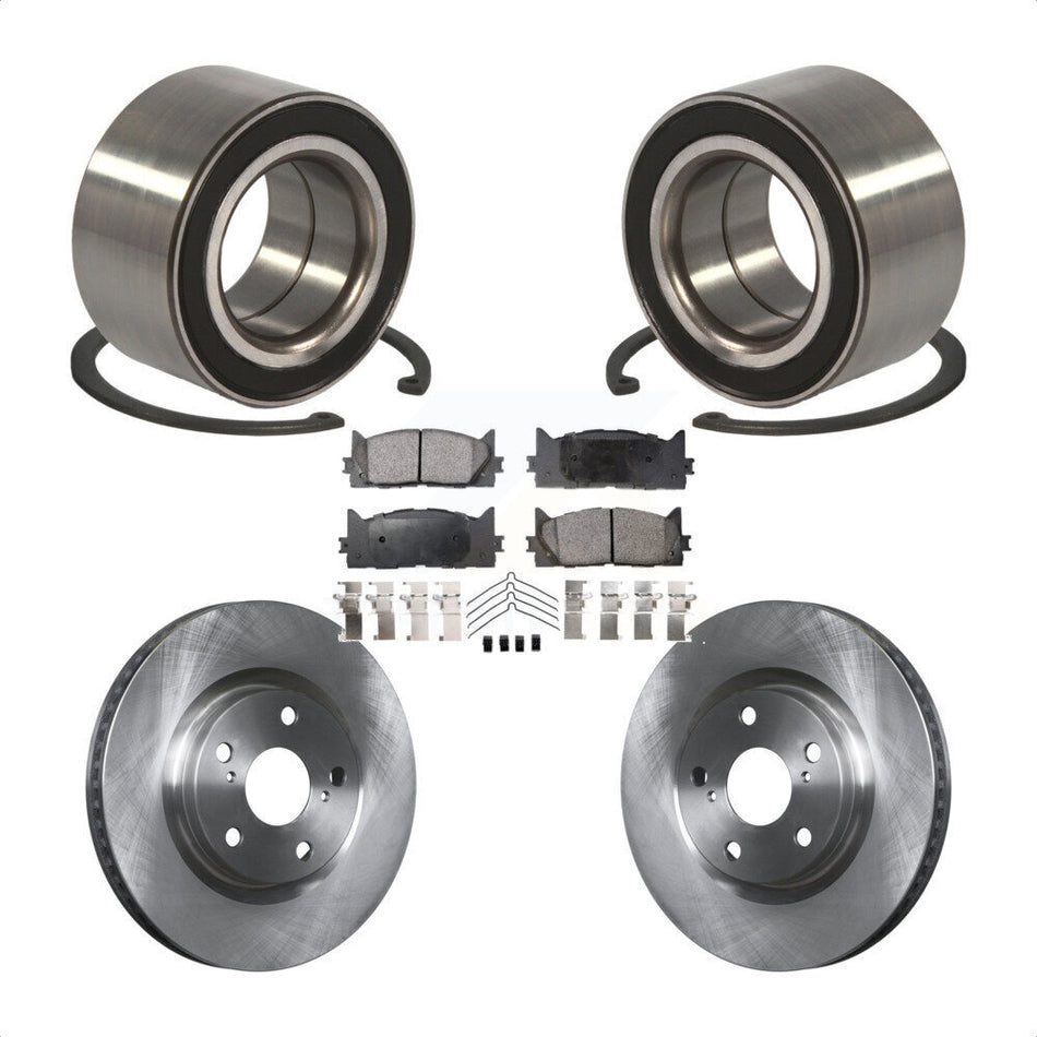 Front Wheel Bearing With Disc Brake Rotors And Semi-Metallic Pads Kit For Toyota Camry Lexus ES350 Avalon ES300h KBB-102294