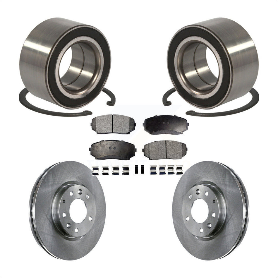 Front Wheel Bearing With Disc Brake Rotors And Semi-Metallic Pads Kit For Ford Edge Mazda CX-7 Lincoln MKX KBB-102296