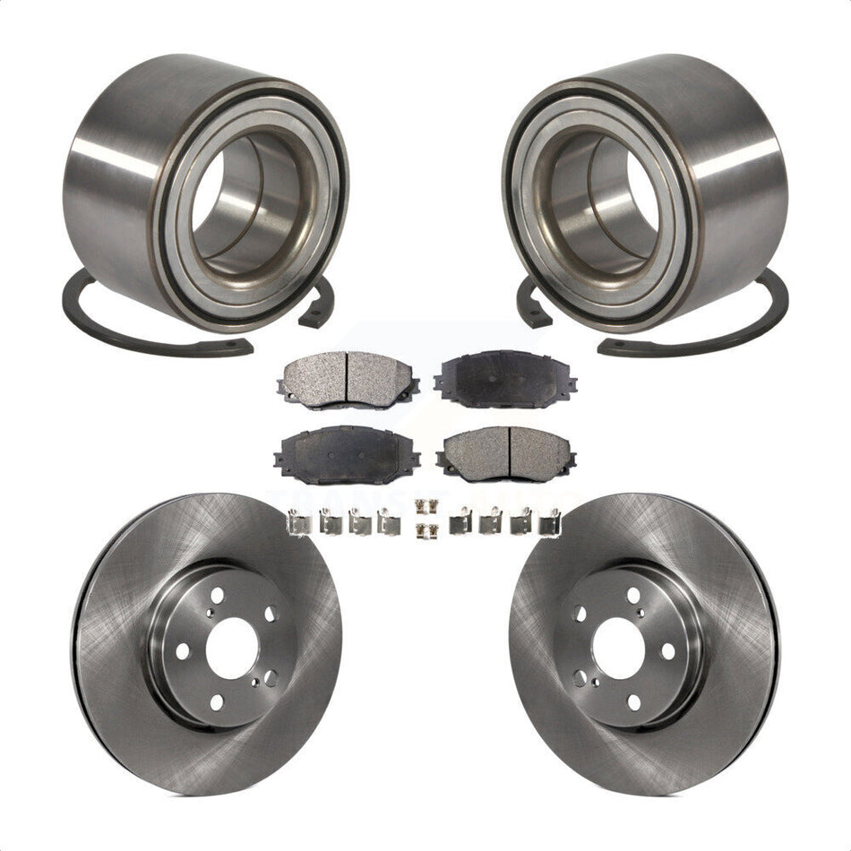 Front Wheel Bearing With Disc Brake Rotors And Semi-Metallic Pads Kit For Toyota Corolla Matrix Pontiac Vibe KBB-102303