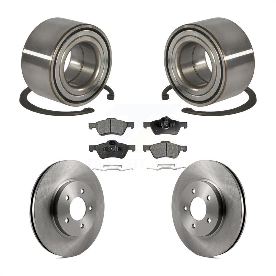 Front Wheel Bearing With Disc Brake Rotors And Semi-Metallic Pads Kit For Ford Escape Mercury Mariner Mazda Tribute KBB-102305