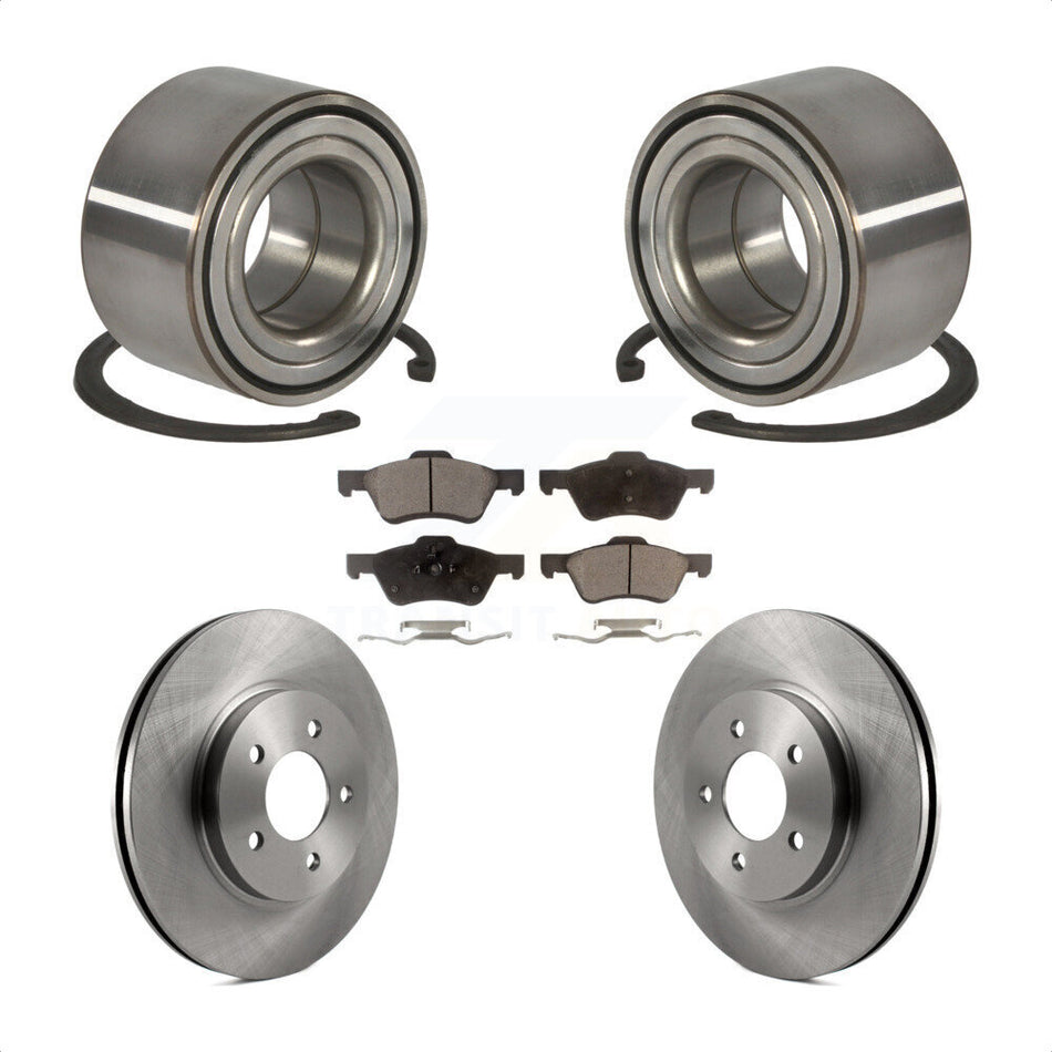 Front Wheel Bearing With Disc Brake Rotors And Semi-Metallic Pads Kit For Ford Escape Mercury Mariner KBB-102306