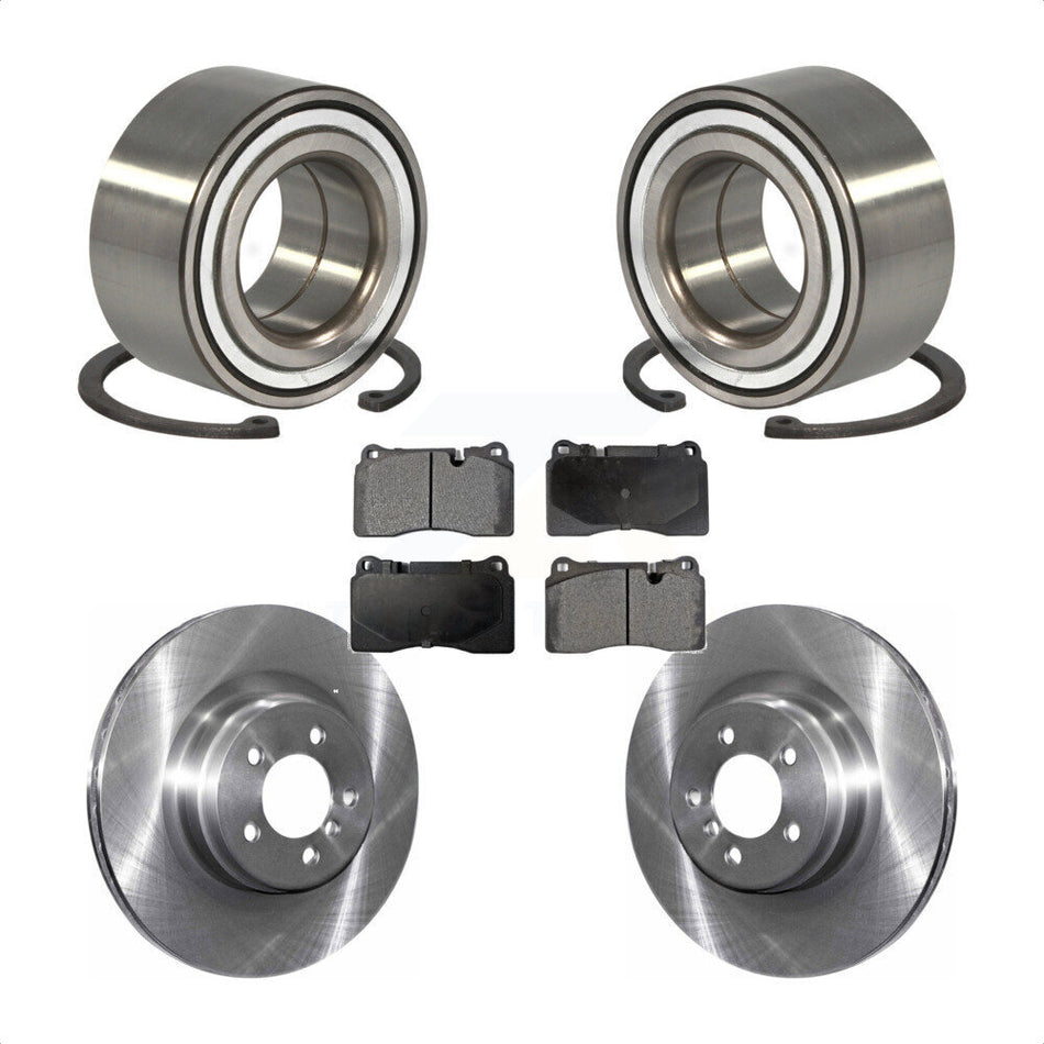 Front Wheel Bearing With Disc Brake Rotors And Semi-Metallic Pads Kit For 2006-2009 Land Rover Range Supercharged KBB-102341