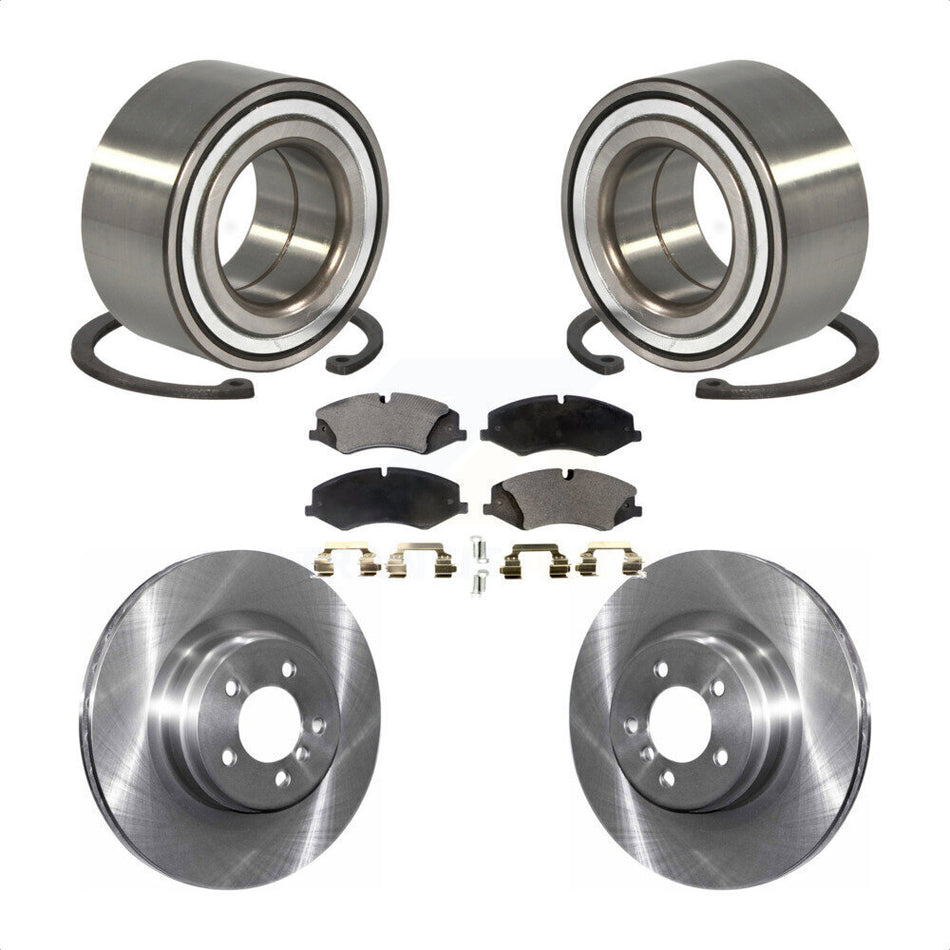 Front Wheel Bearing With Disc Brake Rotors And Semi-Metallic Pads Kit For 2010-2012 Land Rover Range Naturally Aspirated KBB-102342