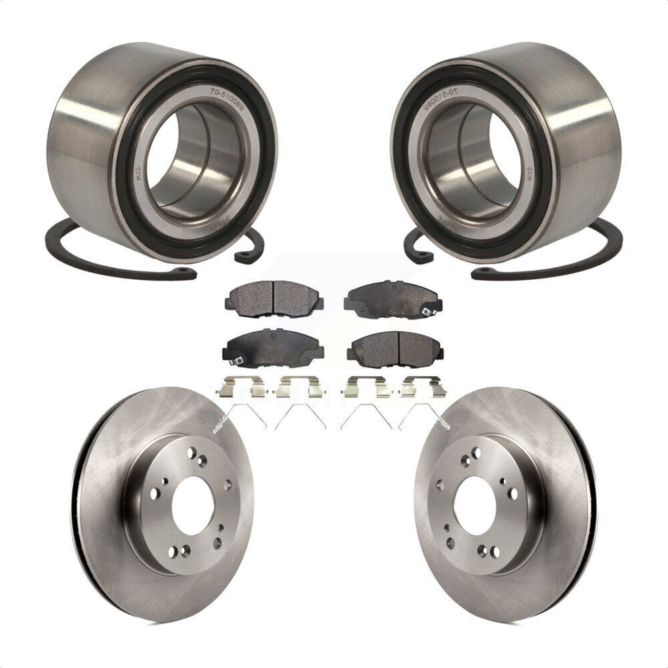 Front Wheel Bearing With Disc Brake Rotors And Semi-Metallic Pads Kit For Honda Civic KBB-102367