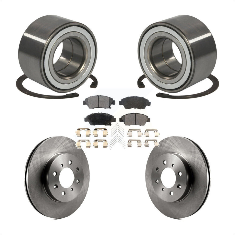 Front Wheel Bearing With Disc Brake Rotors And Semi-Metallic Pads Kit For Honda Fit KBB-102422