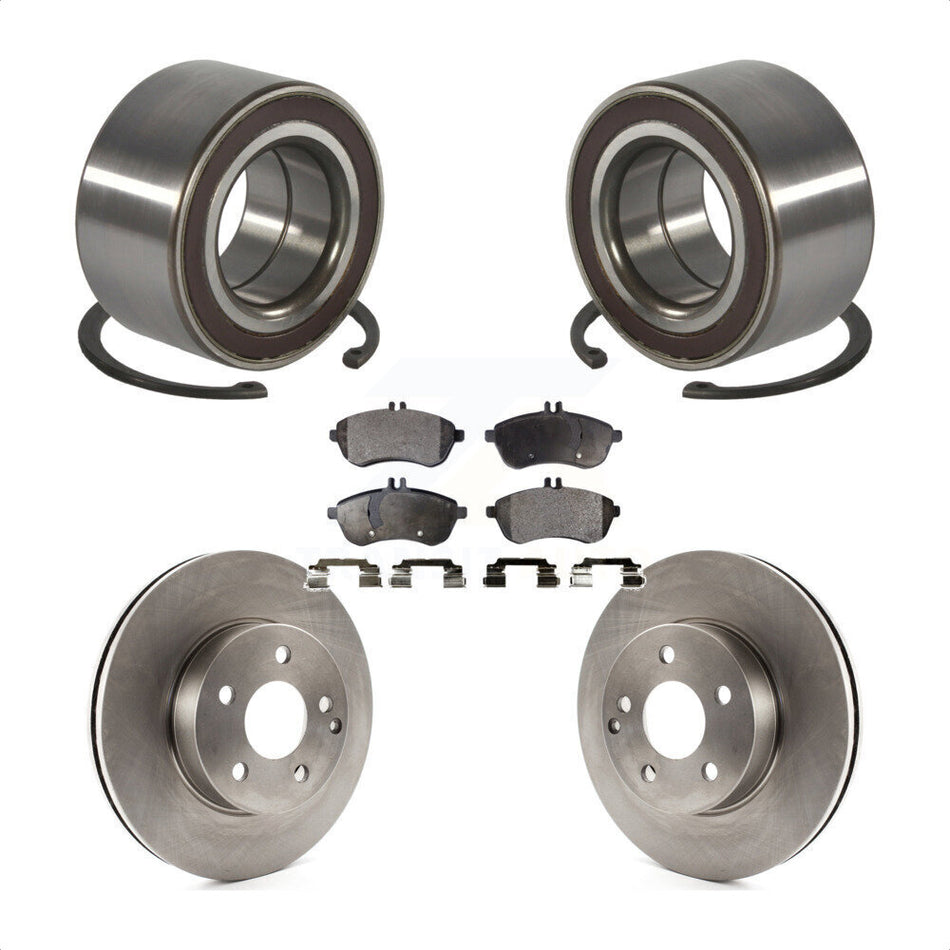 Front Wheel Bearing With Disc Brake Rotors And Semi-Metallic Pads Kit For Mercedes-Benz C300 KBB-102428