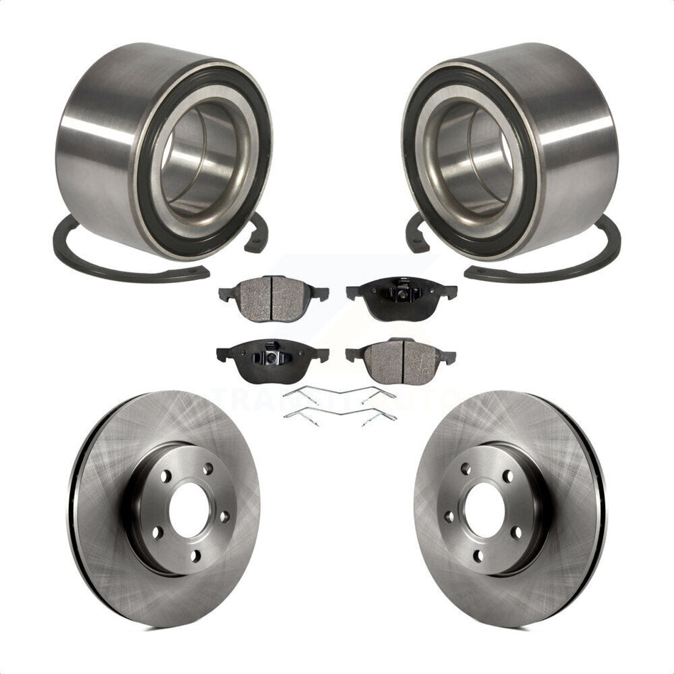 Front Wheel Bearing With Disc Brake Rotors And Semi-Metallic Pads Kit For Ford Focus C-Max KBB-102430